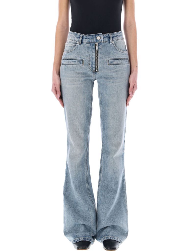 Zipped Flared Denim