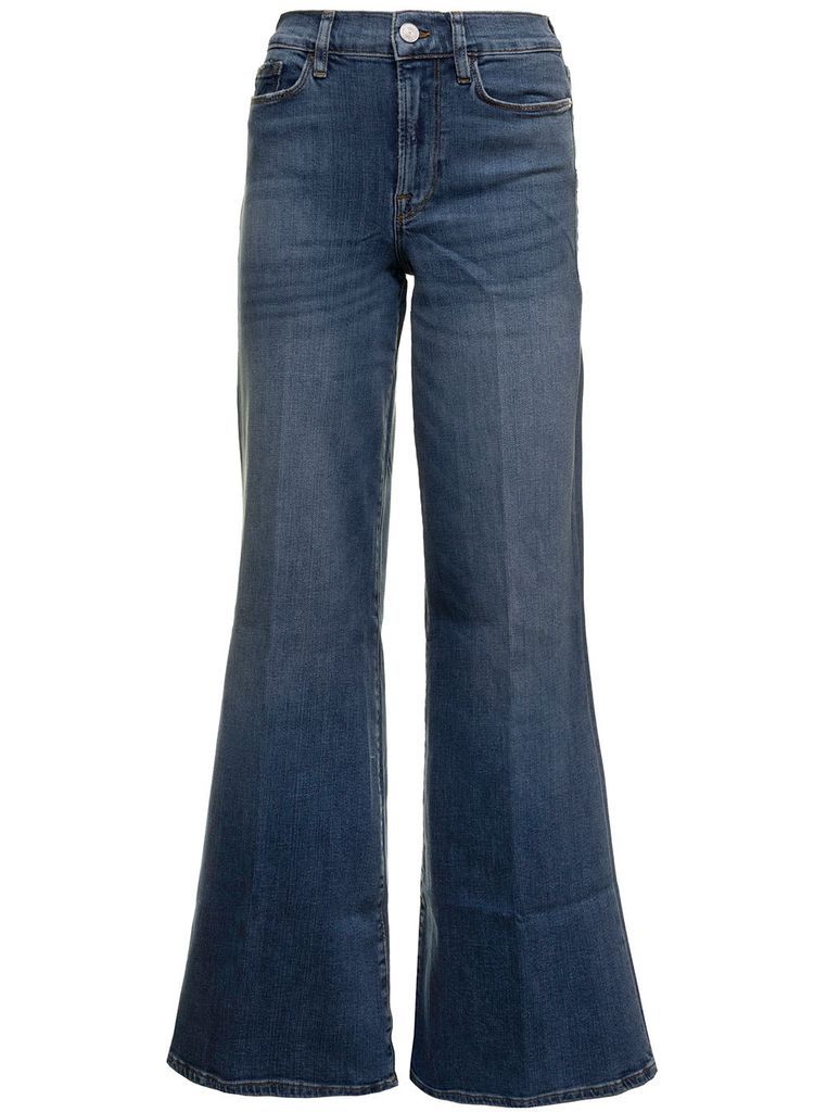 Palazzo Blue Denim Jeans Frame Woman