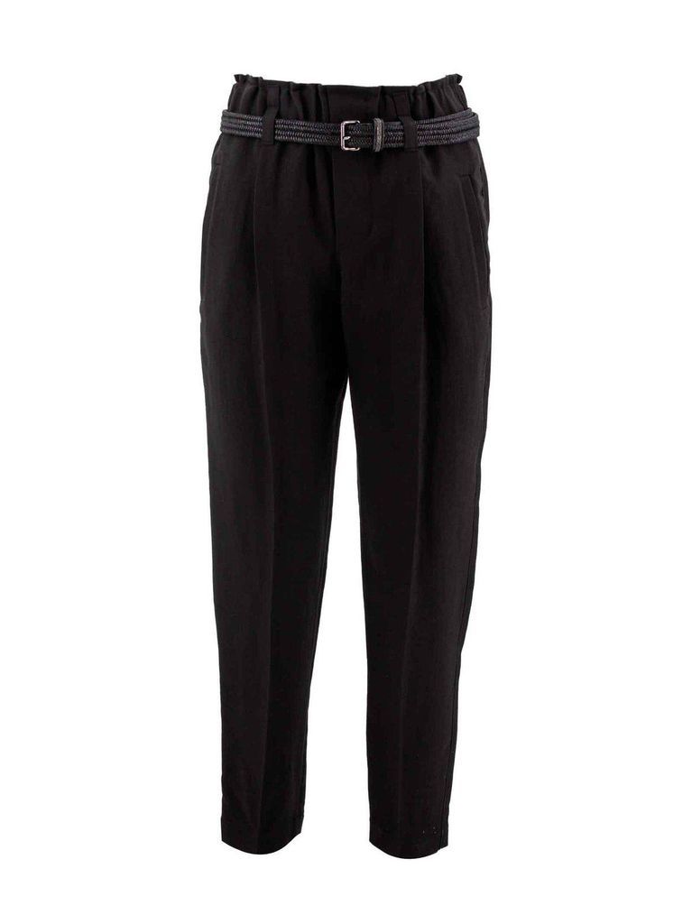 Belted Waist Tapered Pants