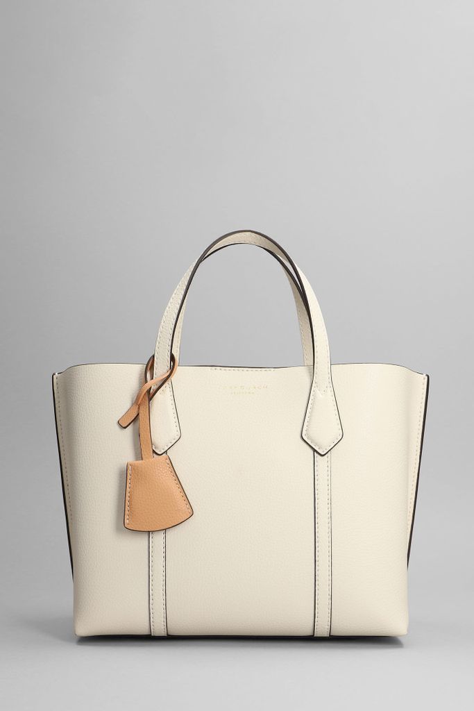Perry Triple Tote In Beige Leather