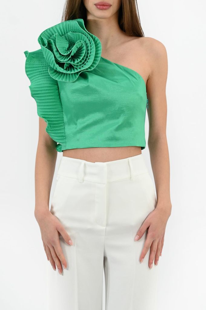 Pleated Shantung Top