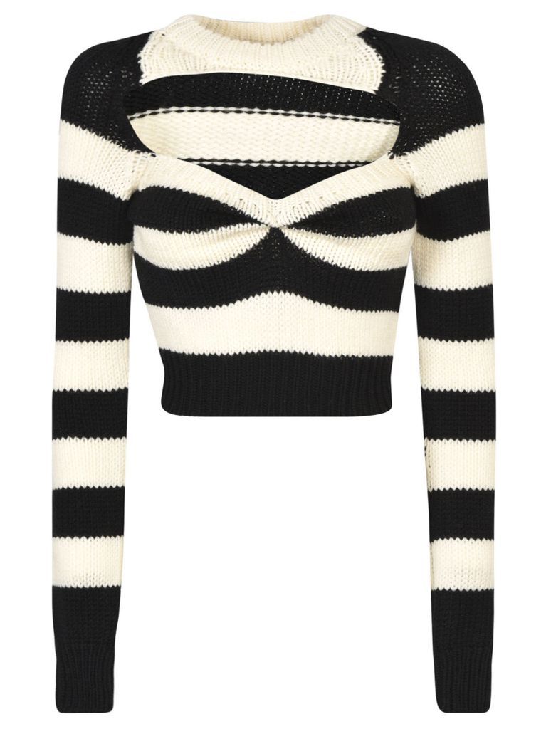 Stripe Knitted Cropped Sweater