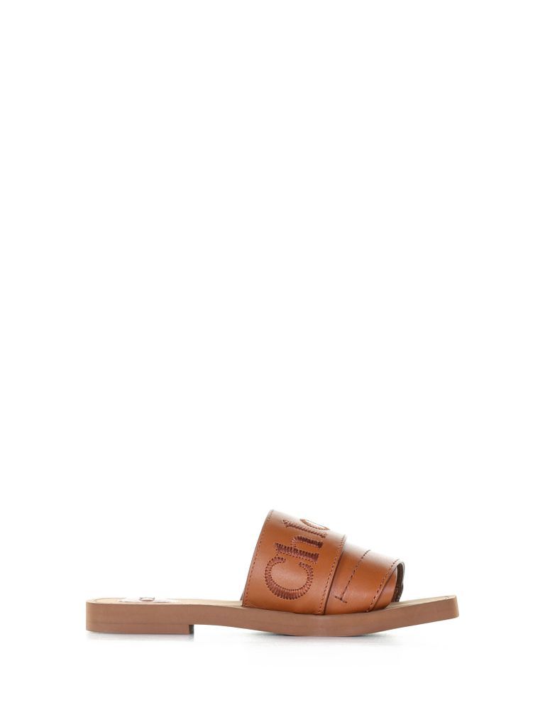 Woody Slide Sandal In Smooth Leather