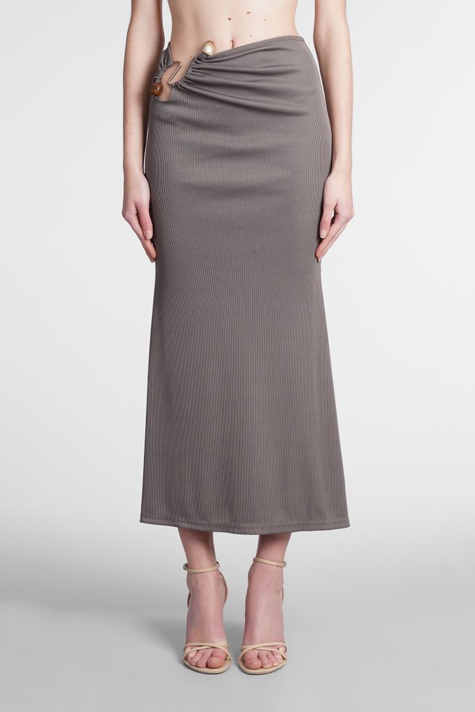 Skirt In Taupe Polyester