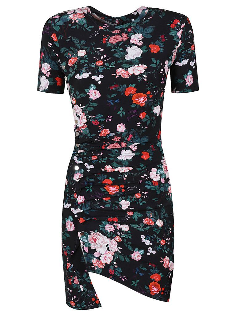 Floral Print Asymmetric Short Dress