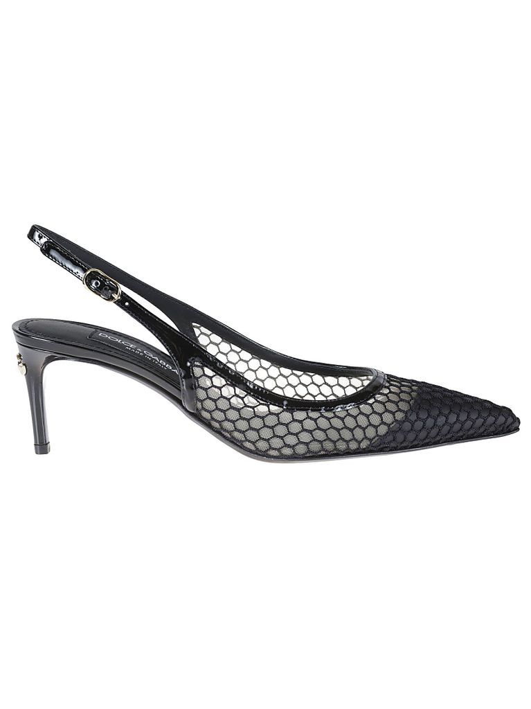 Honeycomb Slingback Pumps