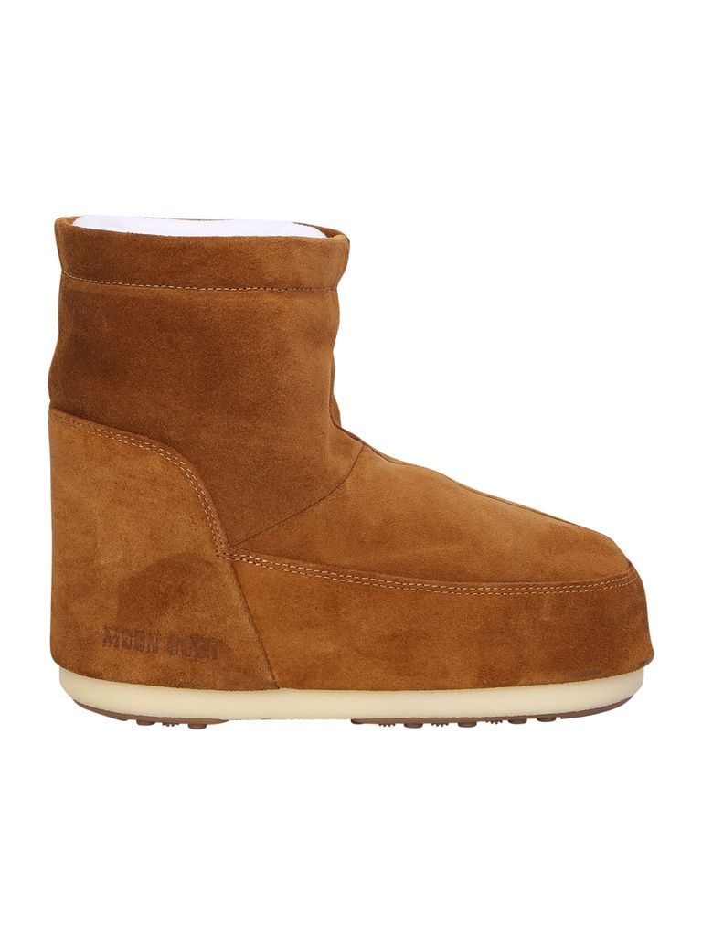 Brown Suede Icon Low Ankle Boots