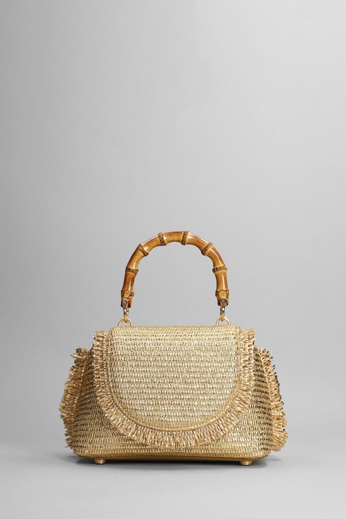 Ozzy Mini Hand Bag In Gold Cotton