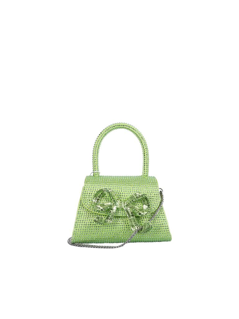 Micro Bow Rhinestone Apple Green Bag