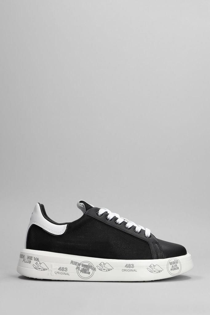 Belle Sneakers In Black Leather And Fabric