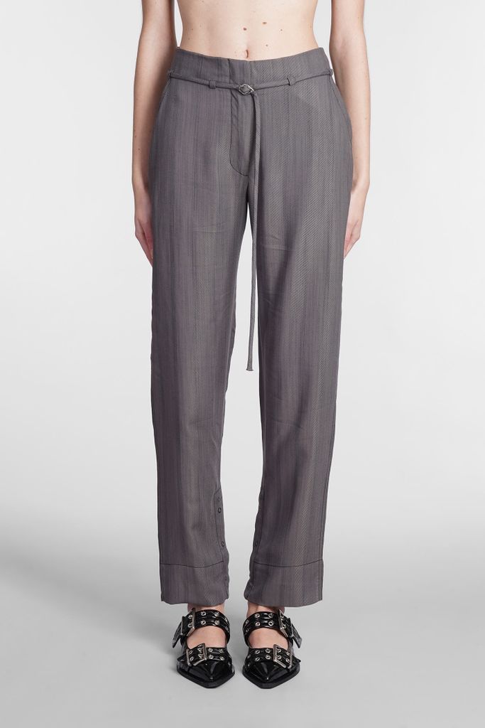Pants In Grey Rayon