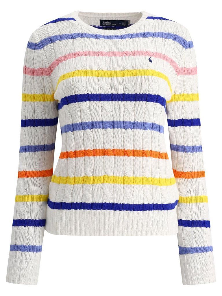 Pony Striped Cable Knit Sweater