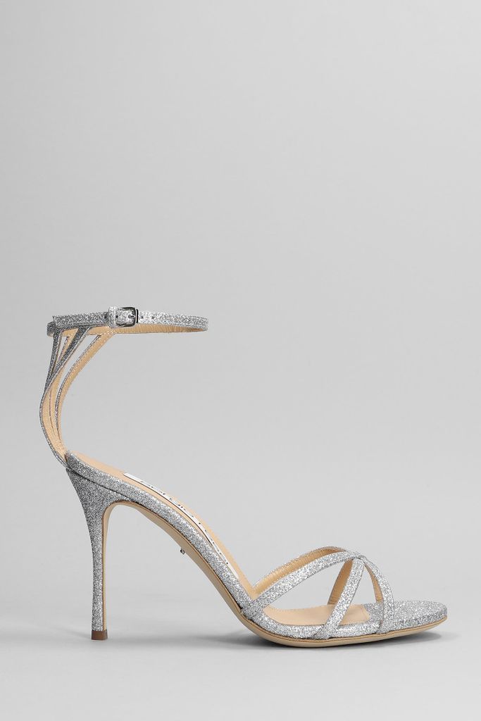 Sandals In Silver Glitter