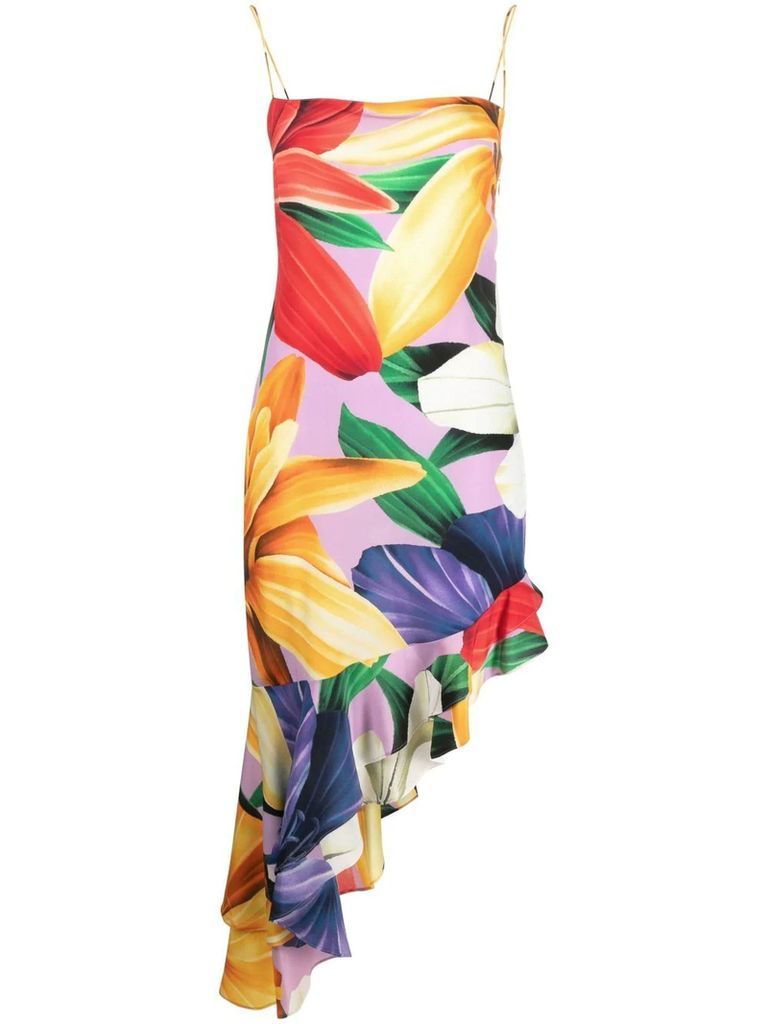 Multicolor Silk Midi Dress