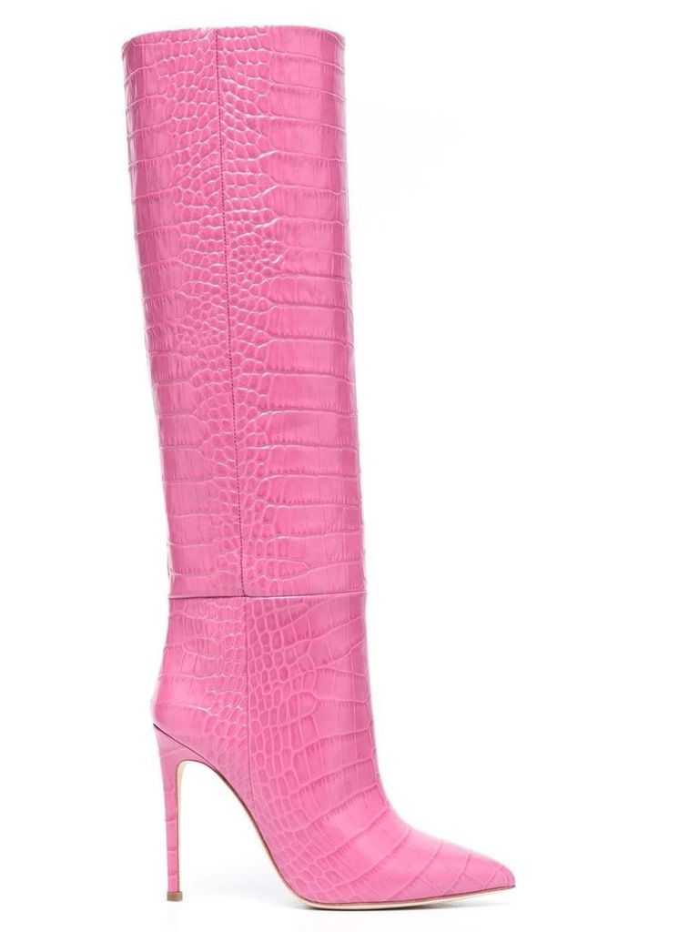 Peony Pink Calf Leather Boots