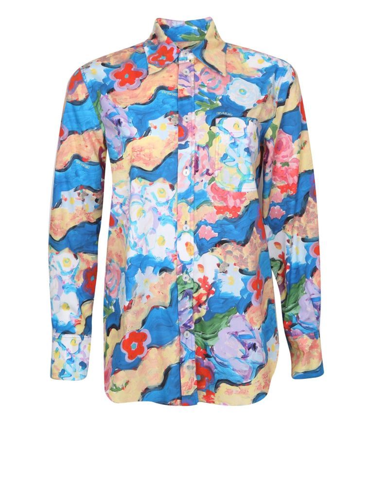 Poplin Shirt With Floral Print