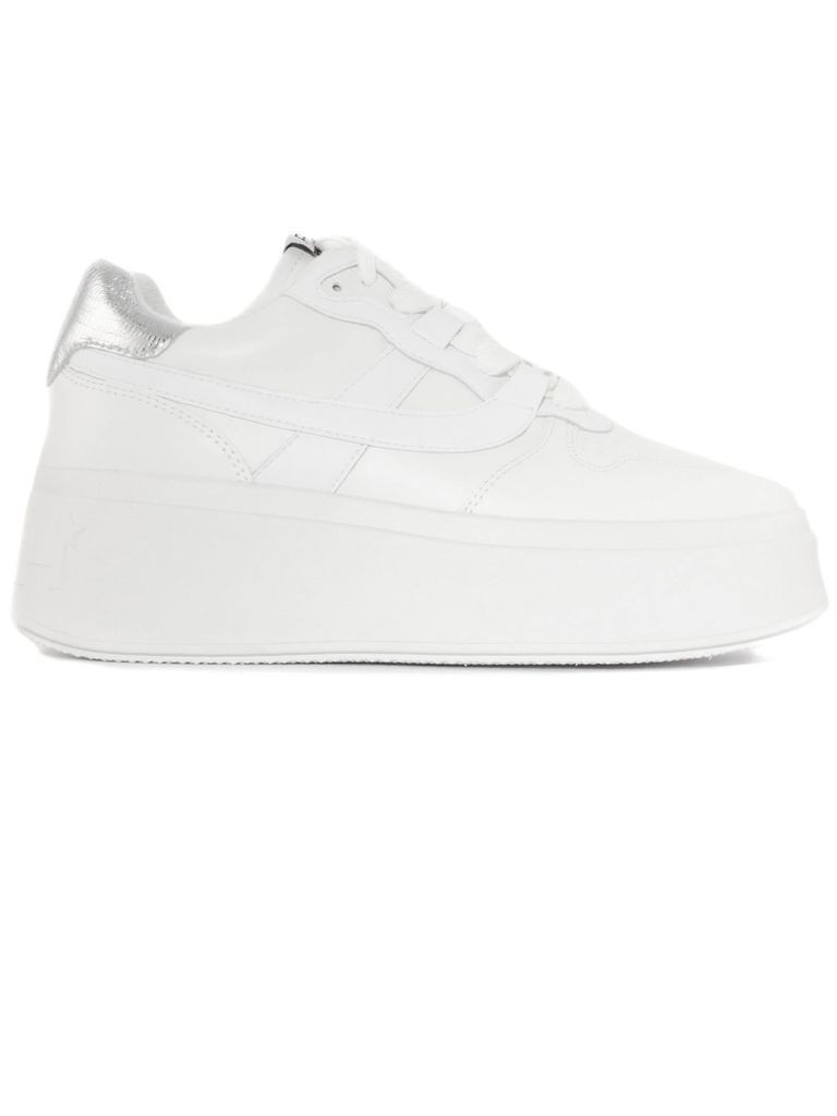 White Match Leather Sneakers