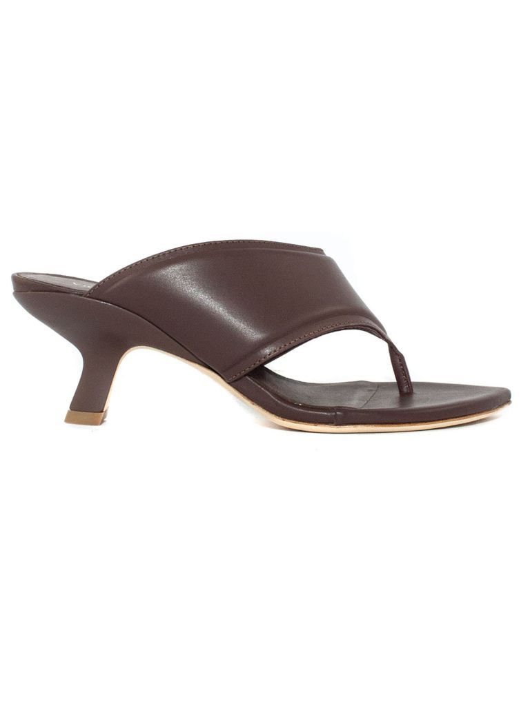 Brown Leather Eclair Sandals