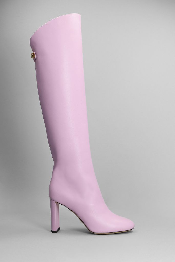 Adriana High Heels Boots In Viola Leather