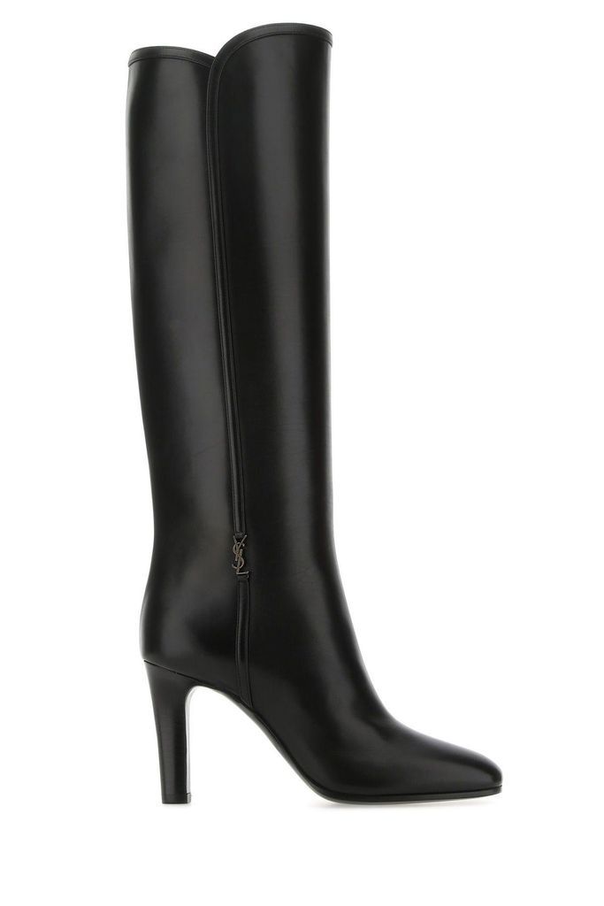 Black Leather Jane 90 Boots