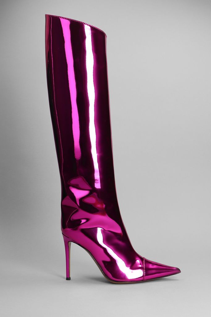 High Heels Boots In Fuxia Leather
