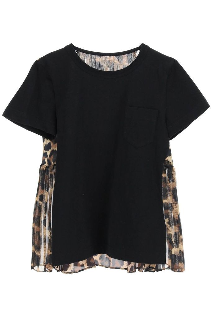Cotton Top With Leopard Print Inserts