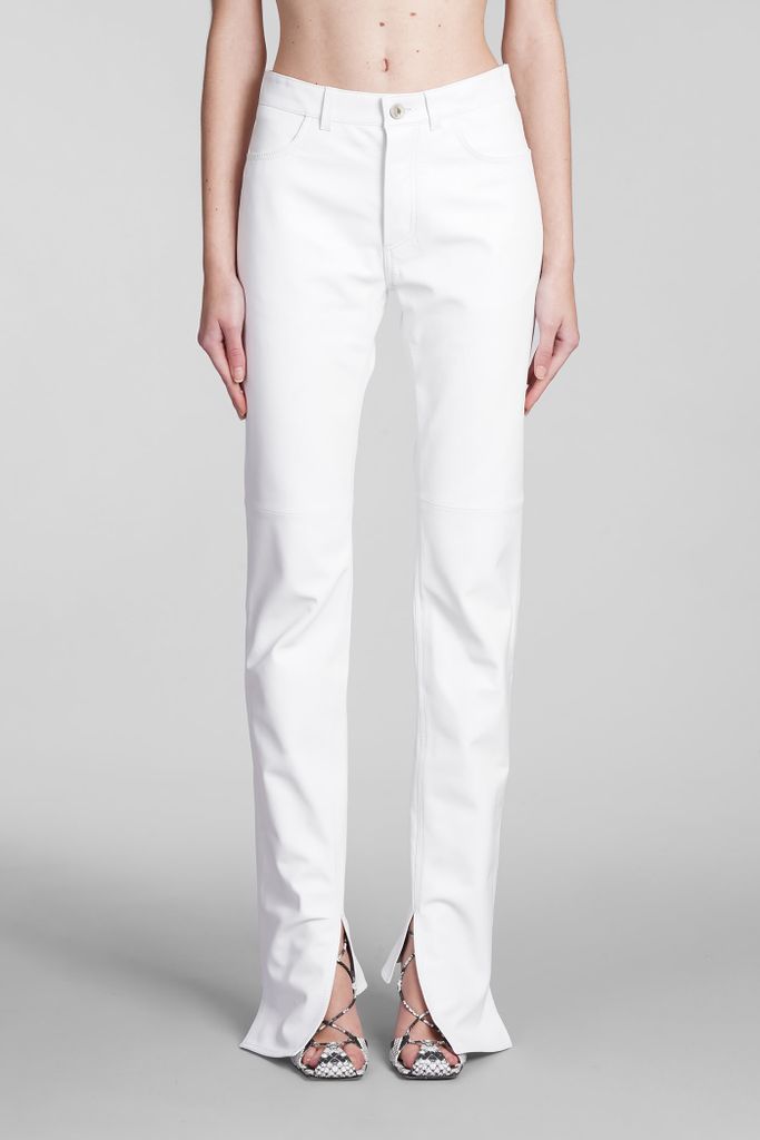 Pants In White Leather