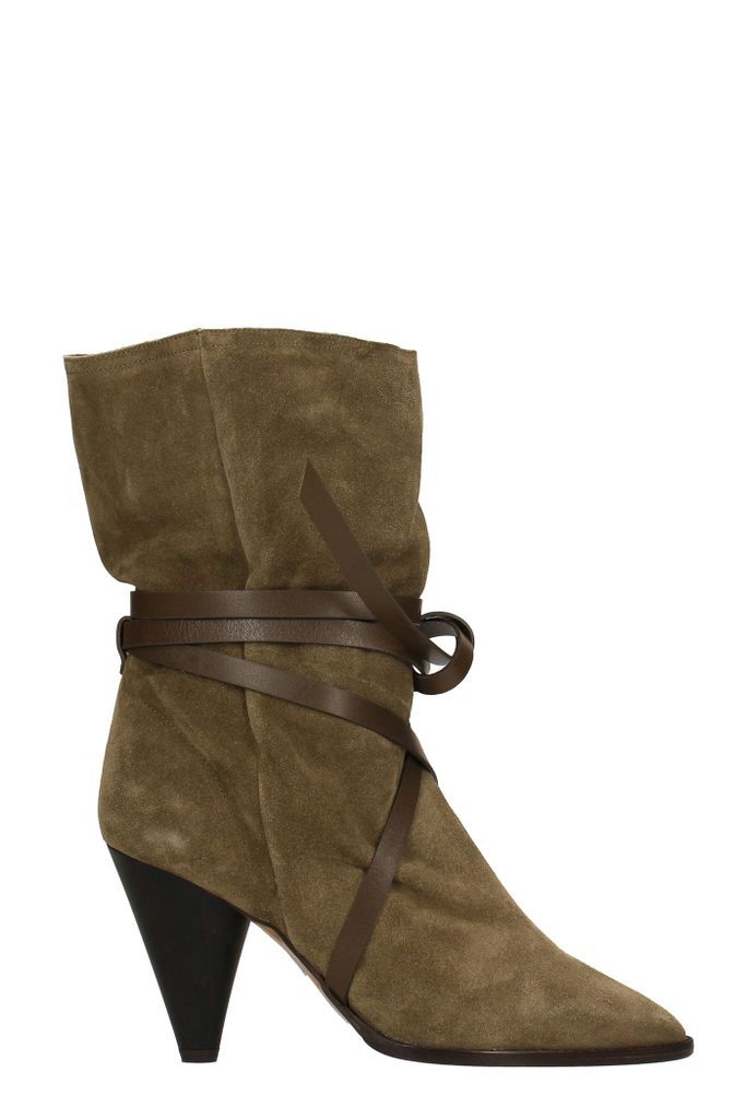 Lidly Ankle Boots In Taupe Suede