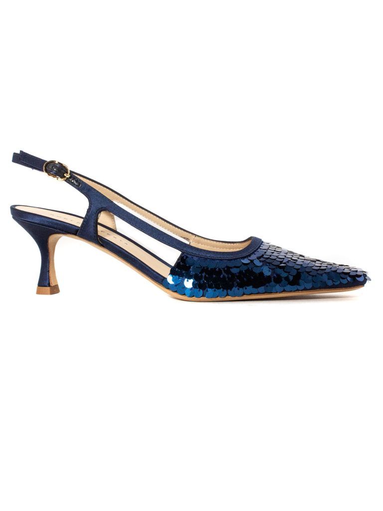 Navy Blue Sequins Siviglia Sandal