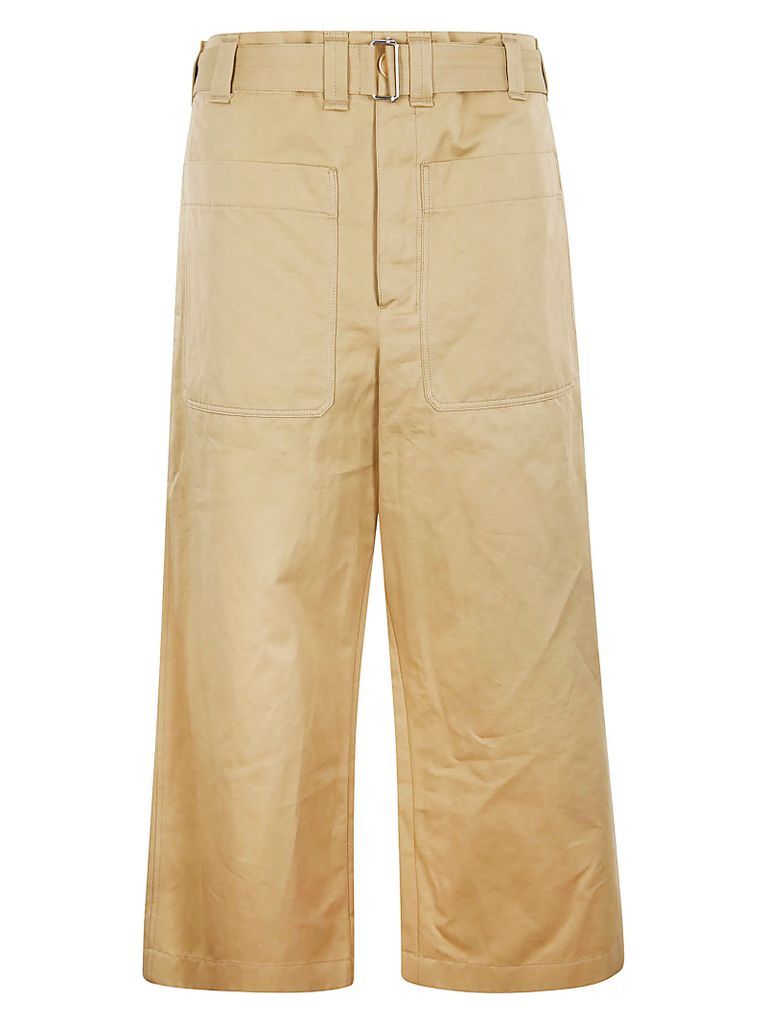 Cropped Belted Pocket Pants