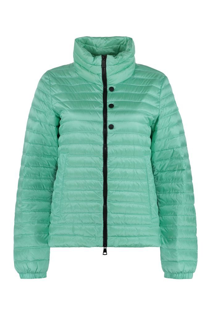 Zip And Snap Button Fastening Down Jacket