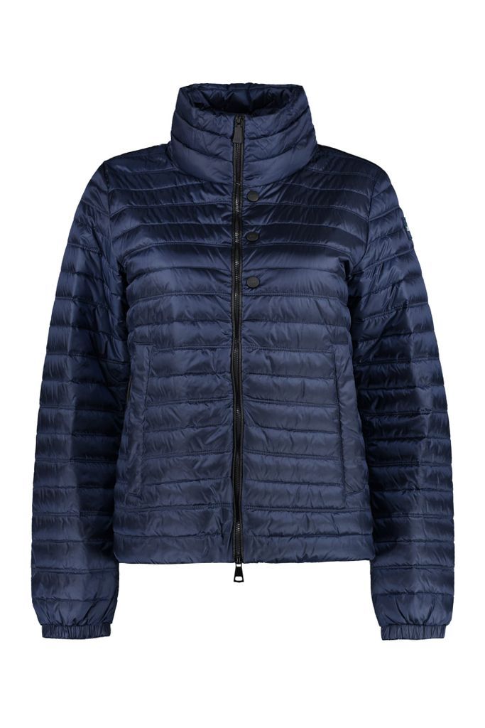 Zip And Snap Button Fastening Down Jacket