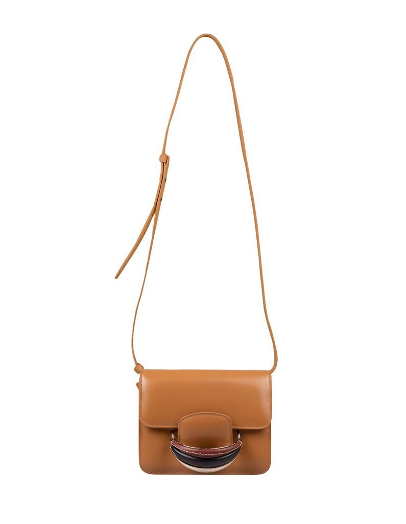 Kattie Shoulder Bag In Light Brown Shiny Leather