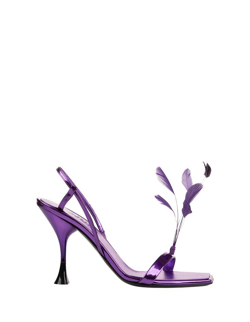 Kimi Sandal In Metallised Purple Leather