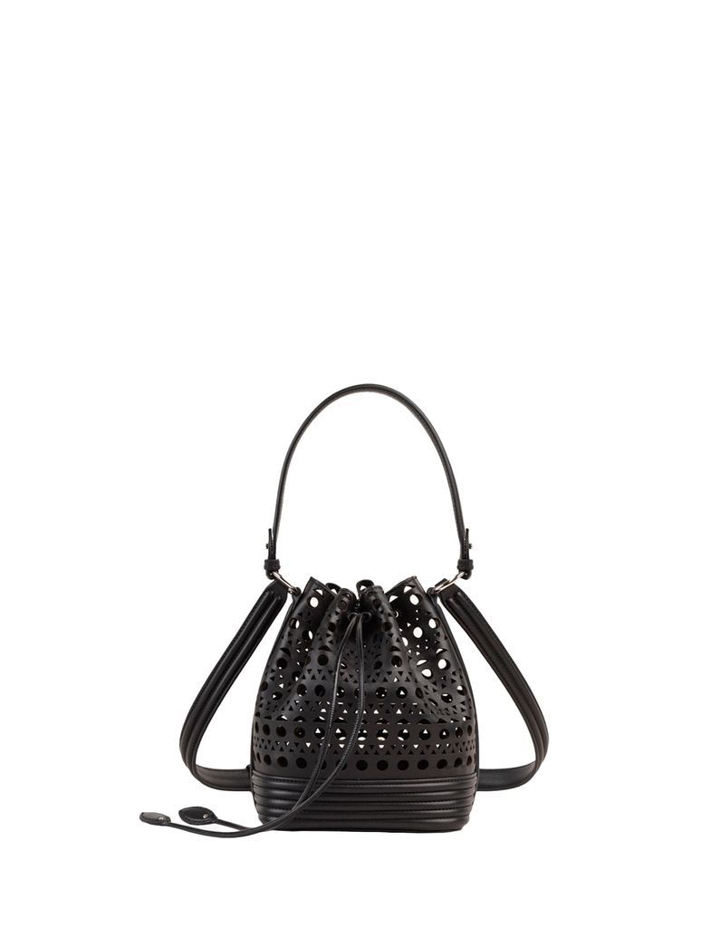 Le Seau Bag In Black Perforated Leather