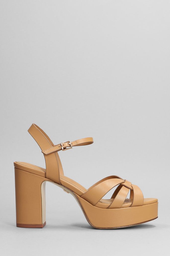 Sandals In Camel Leather