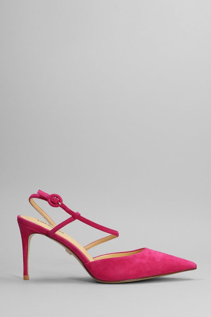 Sandals In Fuxia Suede