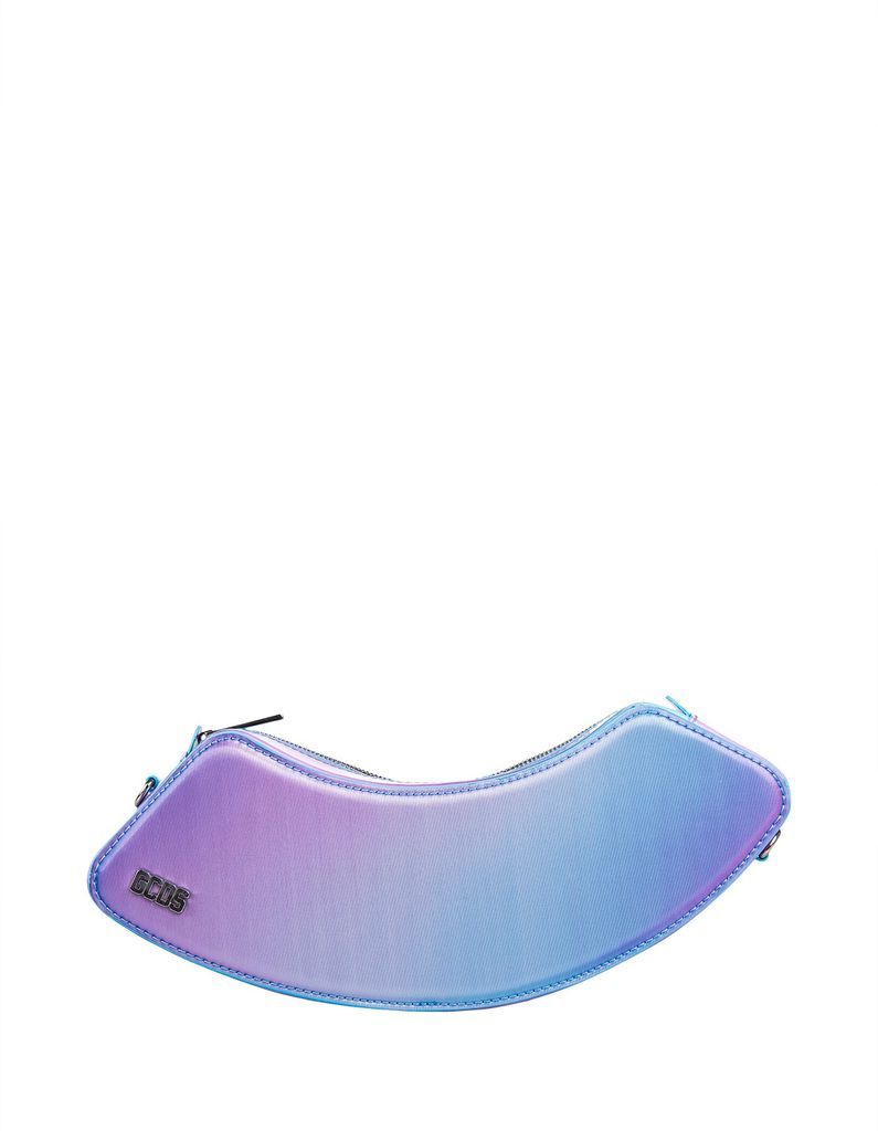 Silver And Lilac Comma Holographic Shoulder Bag