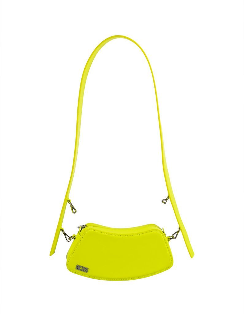 Yellow Fluo Small Comma Crossbody Bag