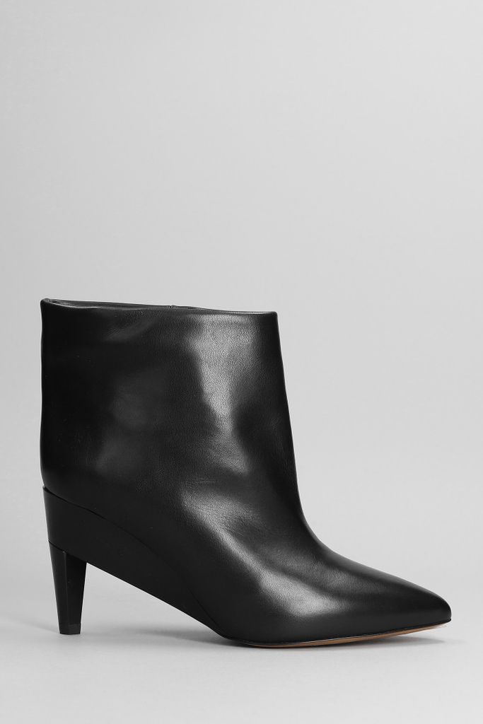 Dylvee High Heels Ankle Boots In Black Leather