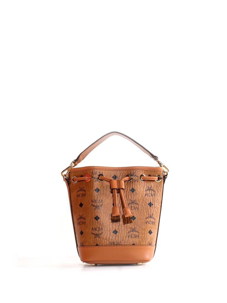 Mini Bucket Bag In Visetos And Nappa Leather