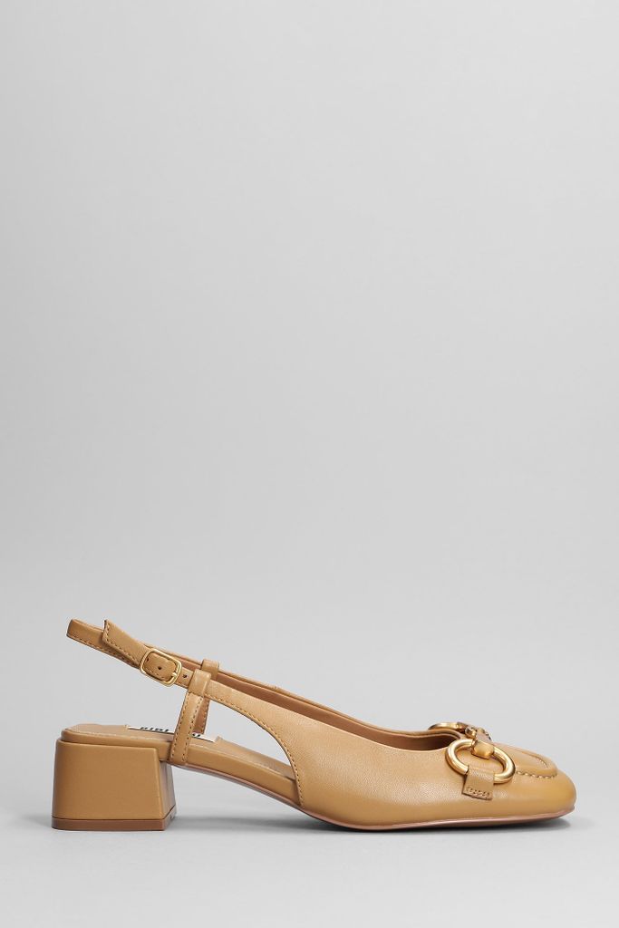 Sandals In Camel Leather