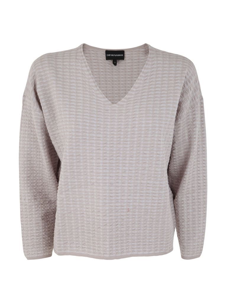 Shantung V Neck 3/4 Sleeves Sweater
