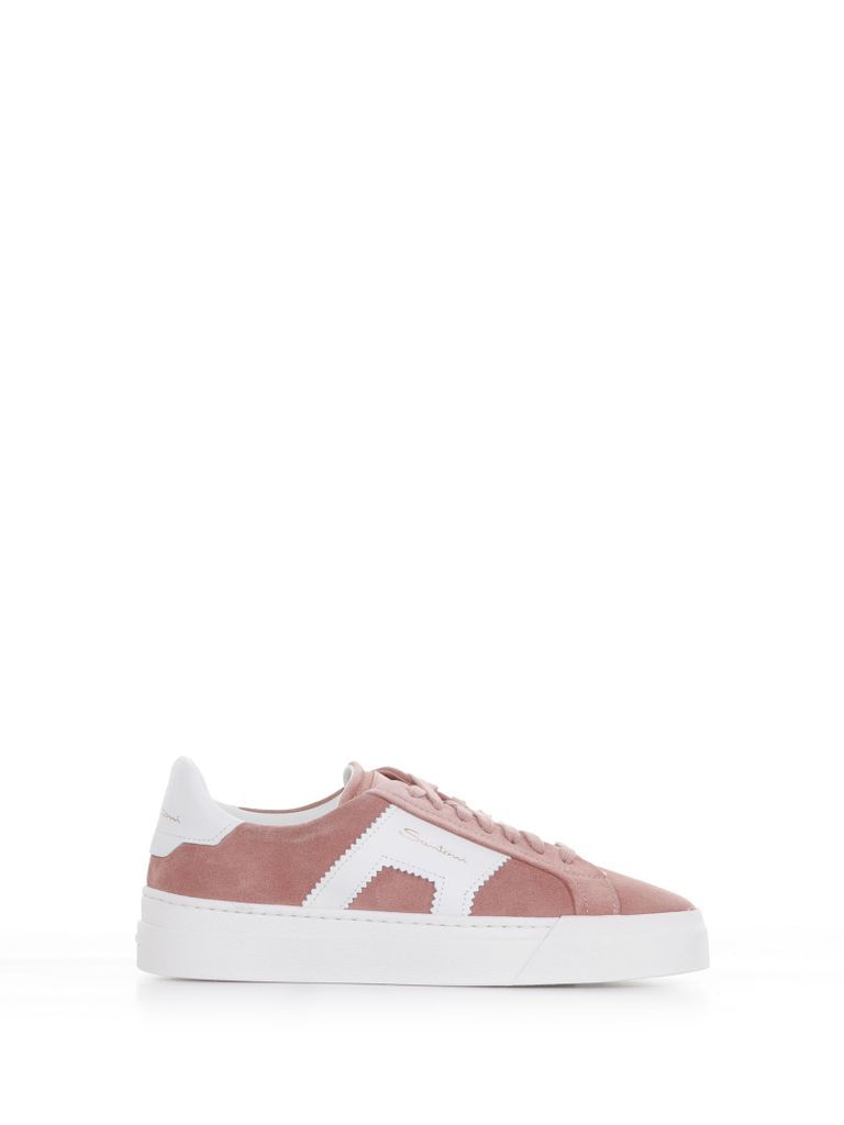 Sneaker In Pink Suede And Leather