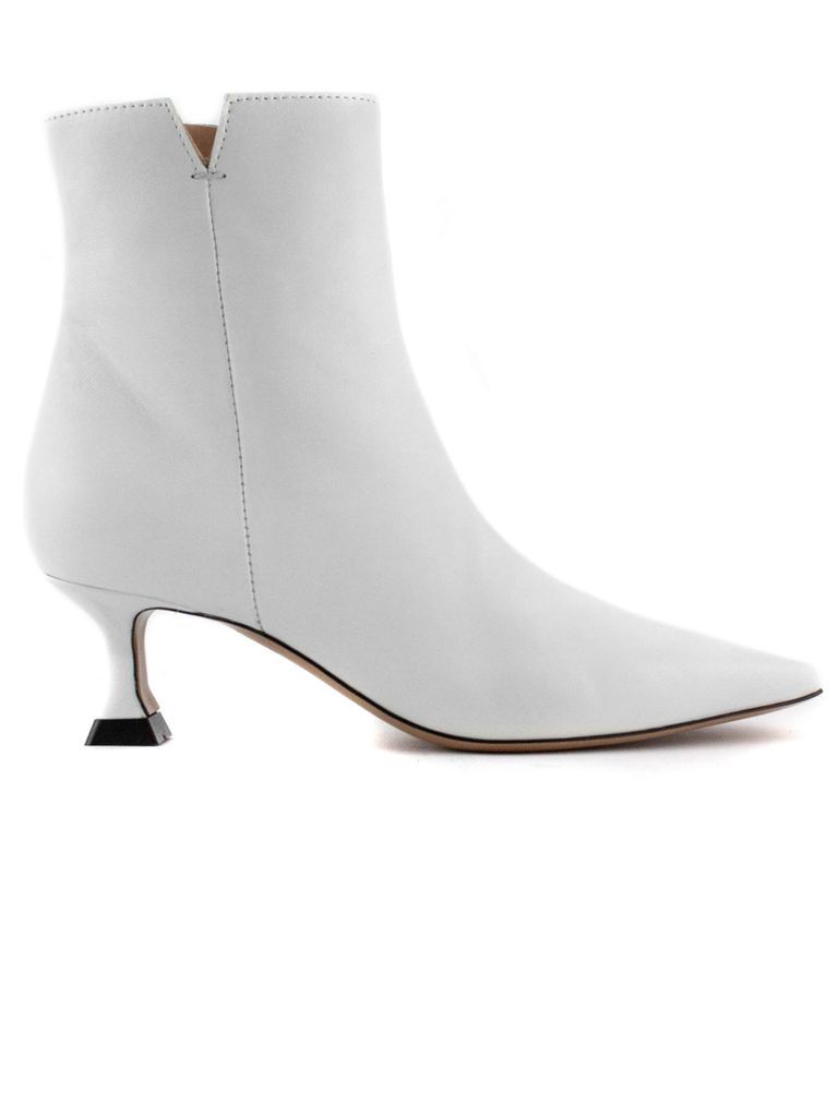 White Leather Luna Ankle Boot