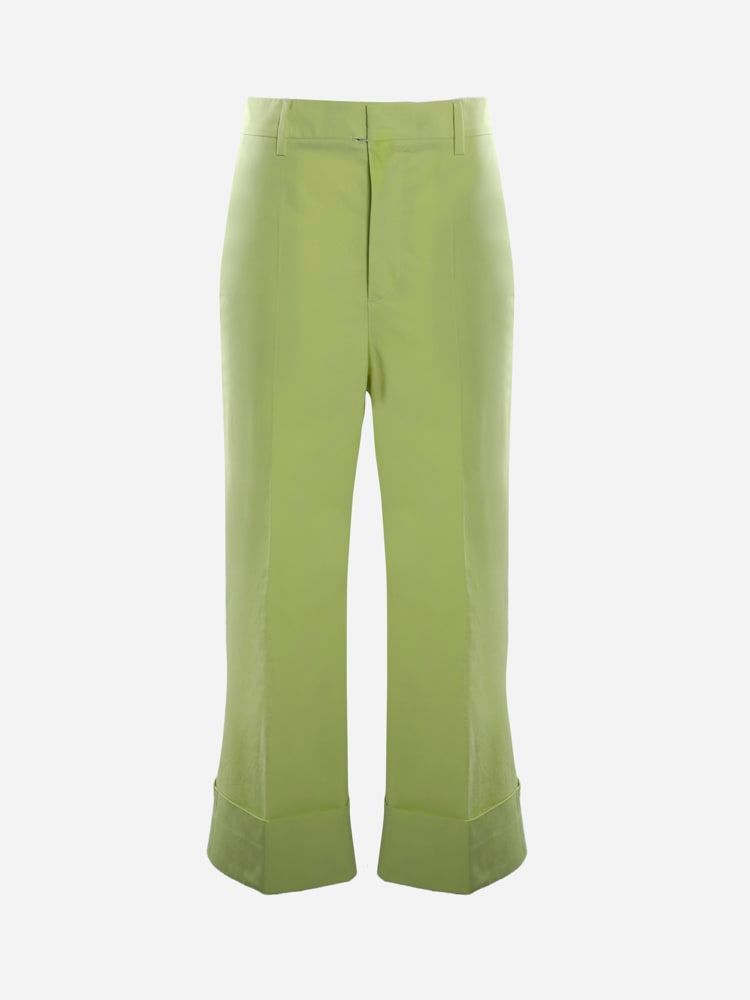 Cropped Stretch Cotton Trousers