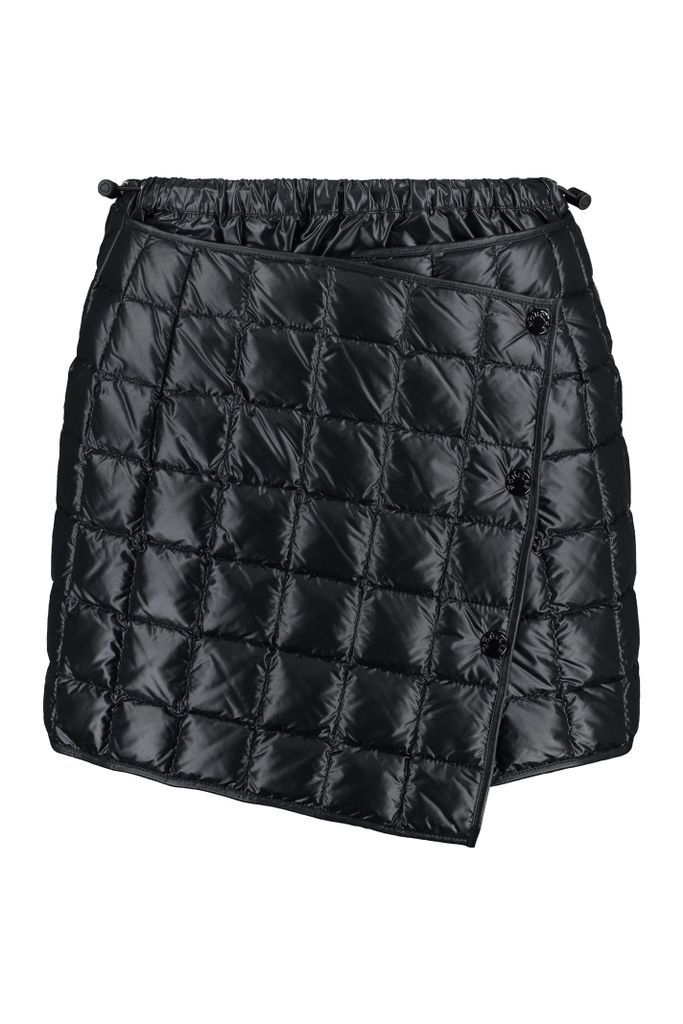 Padded Nylon Mini Skirt