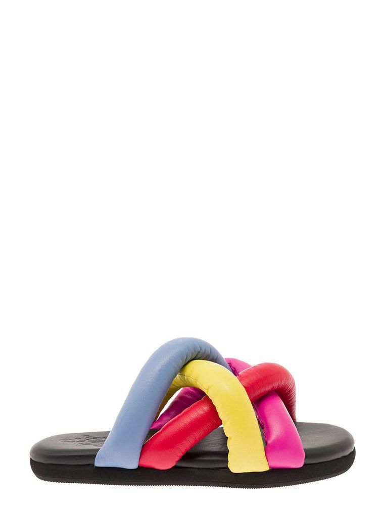 Woman Multicoloured Jbraided Slides In Nappa By Jw Anderson