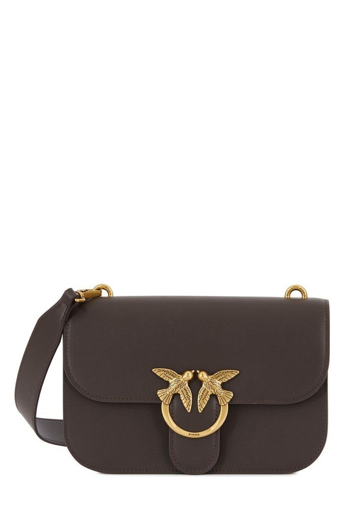 Love Plaque Foldover Top Crossbody Bag