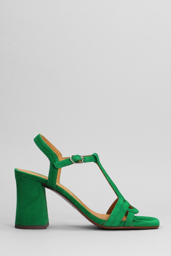 Pinyata Sandals In Green Suede